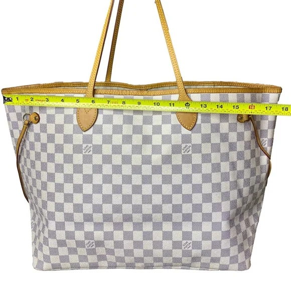 LOUIS VUITTON Damier Azur Neverfull GM Tote Shoulder Bag •LV-DUSTY•ORGANIZER•COA - Picture 12 of 17